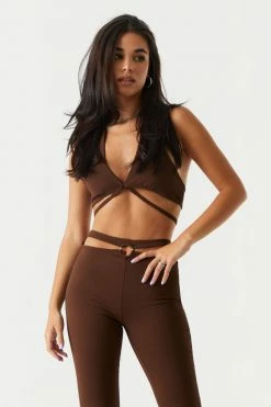 Stitches Ladies Crepe Knit Strappy Halter Neck Bra Top Tops