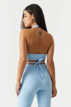 Stitches Ladies Crepe Knit Strappy Halter Neck Bra Top Tops