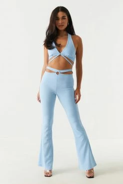 Stitches Ladies Crepe Knit Strappy Halter Neck Bra Top Tops