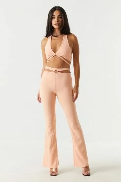 Stitches Ladies Crepe Knit Strappy Halter Neck Bra Top Tops