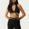 Stitches Ladies Crepe Knit Strappy Halter Neck Bra Top Tops