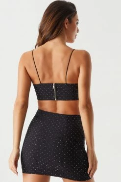 Stitches Ladies Bottoms Dotted Rhinestone Mini Skirt