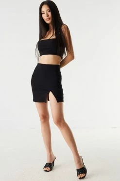 Stitches Ladies Side Slit Mini Skirt Bottoms