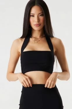 Stitches Ladies Tops Square Neck Halter Cropped Top