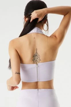 Stitches Ladies Tops Square Neck Halter Cropped Top