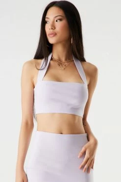 Stitches Ladies Tops Square Neck Halter Cropped Top