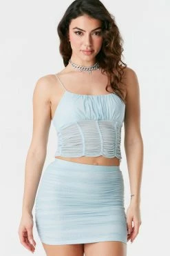 Stitches Ladies Mesh Milkmaid Cami Cropped Top Tops 21 Stitches Ladies Mesh Milkmaid Cami Cropped Top Tops