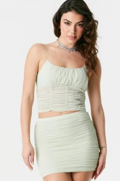 Stitches Ladies Mesh Milkmaid Cami Cropped Top Tops 24 Stitches Ladies Mesh Milkmaid Cami Cropped Top Tops