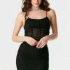 Stitches Ladies Ruched Mesh Mini Skirt