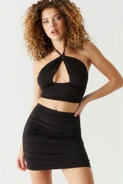 Stitches Ladies Side Ruched Mini Skirt Bottoms 15 Stitches Ladies Side Ruched Mini Skirt Bottoms