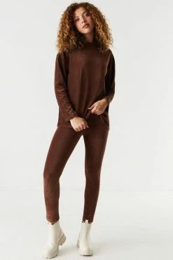 Stitches Ladies Ribbed Velvet Legging Bottoms
