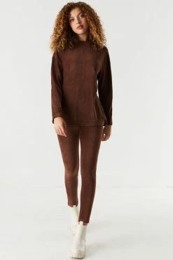 Stitches Ladies Tops Oversized Ribbed Velvet Long Sleeve Top