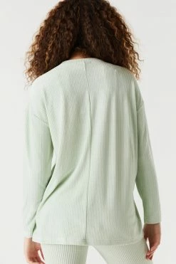 Stitches Ladies Tops Oversized Ribbed Velvet Long Sleeve Top