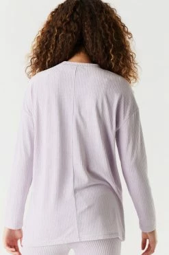 Stitches Ladies Tops Oversized Ribbed Velvet Long Sleeve Top