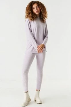 Stitches Ladies Tops Oversized Ribbed Velvet Long Sleeve Top