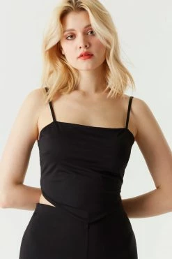 Stitches Ladies Tops Pointed Hem Cropped Cami