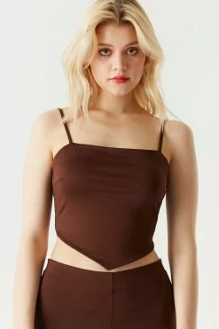 Stitches Ladies Tops Pointed Hem Cropped Cami