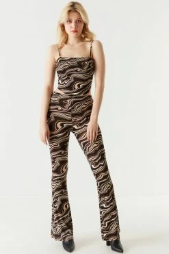 Stitches Ladies Tops Printed Pointed Hem Cropped Cami 5 Stitches Ladies Tops Printed Pointed Hem Cropped Cami