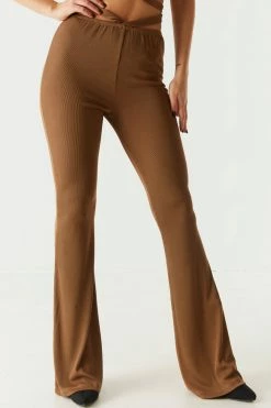 Stitches Ladies Strappy Ribbed Flare Pant Bottoms 13 Stitches Ladies Strappy Ribbed Flare Pant Bottoms