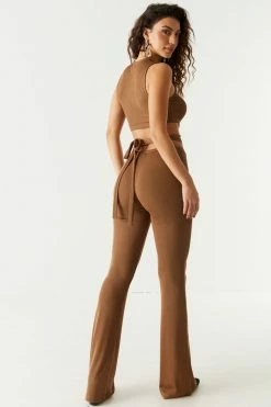 Stitches Ladies Strappy Ribbed Flare Pant Bottoms 14 Stitches Ladies Strappy Ribbed Flare Pant Bottoms