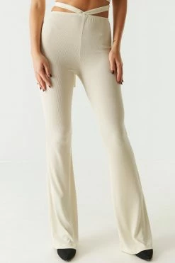 Stitches Ladies Strappy Ribbed Flare Pant Bottoms 16 Stitches Ladies Strappy Ribbed Flare Pant Bottoms