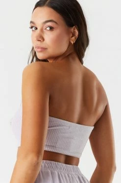 Stitches Ladies Ribbed Velvet Tube Top