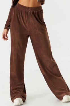 Stitches Ladies Bottoms Ribbed Velvet Wide Leg Pant