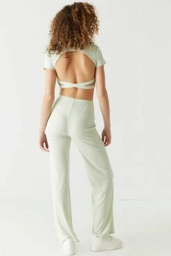 Stitches Ladies Bottoms Soft Ribbed Wide Leg Pant