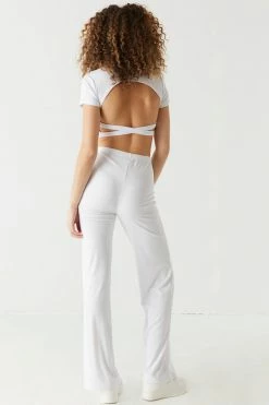 Stitches Ladies Bottoms Soft Ribbed Wide Leg Pant