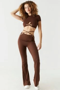 Stitches Ladies O-Ring Criss Cross Ribbed Flare Pant