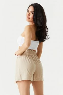 Stitches Ladies Bottoms Self-Tie Drawstring Paperbag Short