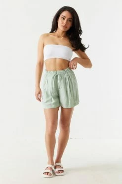 Stitches Ladies Bottoms Self-Tie Drawstring Paperbag Short