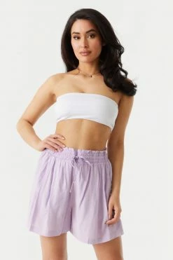 Stitches Ladies Bottoms Self-Tie Drawstring Paperbag Short