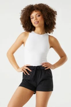 Stitches Ladies Bottoms Self-Tie Paperbag Waist Short