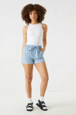 Stitches Ladies Bottoms Self-Tie Paperbag Waist Short