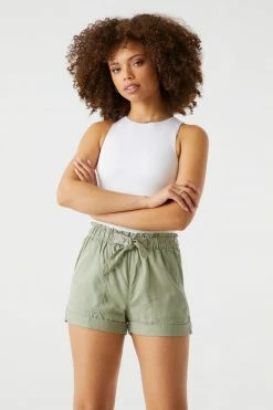 Stitches Ladies Bottoms Self-Tie Paperbag Waist Short