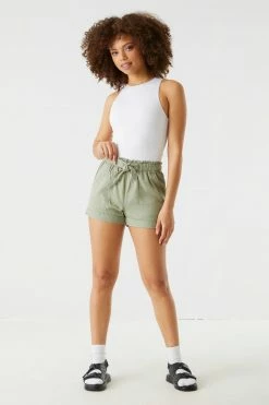 Stitches Ladies Bottoms Self-Tie Paperbag Waist Short