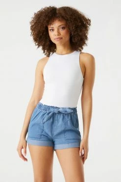 Stitches Ladies Bottoms Self-Tie Paperbag Waist Short