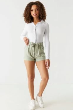 Stitches Ladies Self-Tie Paperbag Waist Shorts