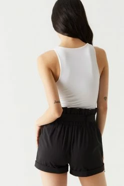 Stitches Ladies Pleated High-Waisted Short With Bow Belt