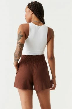 Stitches Ladies Smocked Waist Wide Leg Short Bottoms