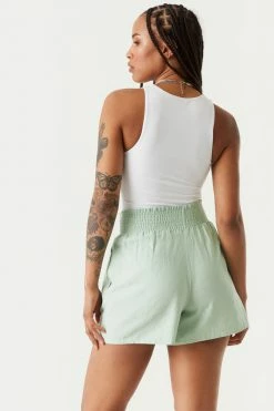 Stitches Ladies Smocked Waist Wide Leg Short Bottoms