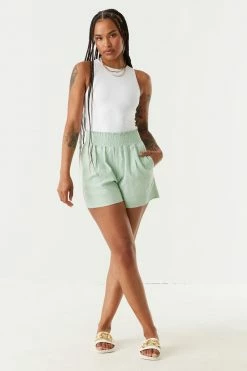 Stitches Ladies Smocked Waist Wide Leg Short Bottoms