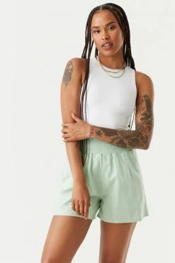 Stitches Ladies Smocked Waist Wide Leg Short Bottoms