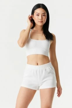 Stitches Ladies Bottoms Pull-On Fleece Sweat Short