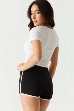 Stitches Ladies Bottoms Contrast Piping Dolphin Short