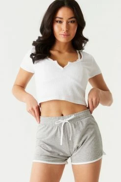 Stitches Ladies Bottoms Contrast Piping Dolphin Short