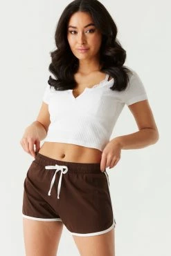 Stitches Ladies Bottoms Contrast Piping Dolphin Short