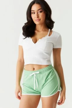 Stitches Ladies Bottoms Contrast Piping Dolphin Short