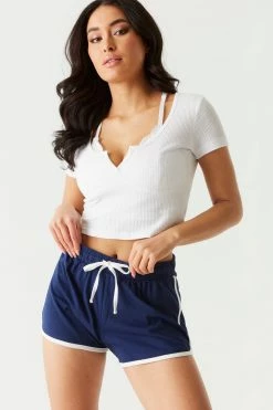 Stitches Ladies Bottoms Contrast Piping Dolphin Short